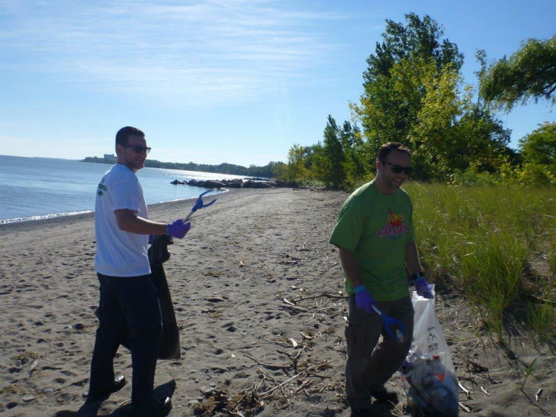 Dave McGuigan Security Burlington Warehouse and Dave DaSilva Flamboro Security Manager enjoy cleaning up and having a good laugh © OLG