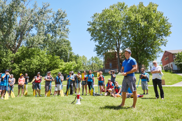 © 2016 Riccardo Cellere / WWF-Canada Olympic canoeist Gabriel Beauchesne-Sévigny gives a paddling lesson to canoe challenge teams