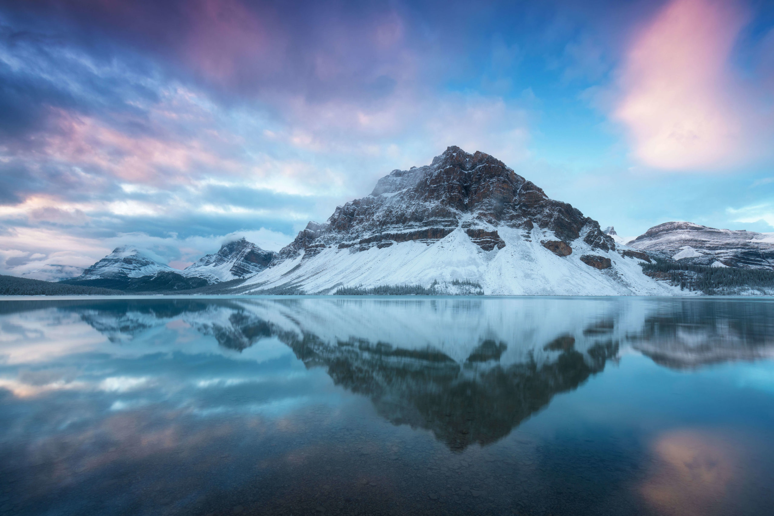 Arctic skyline over water