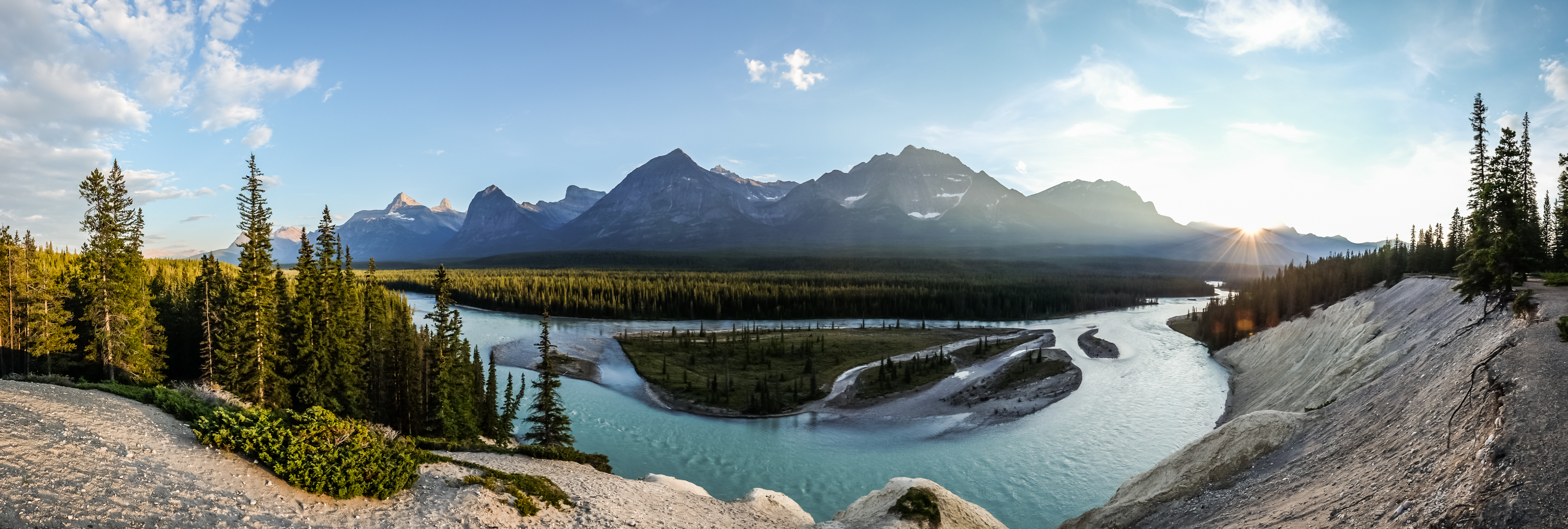 Panoramic Athabasca River 