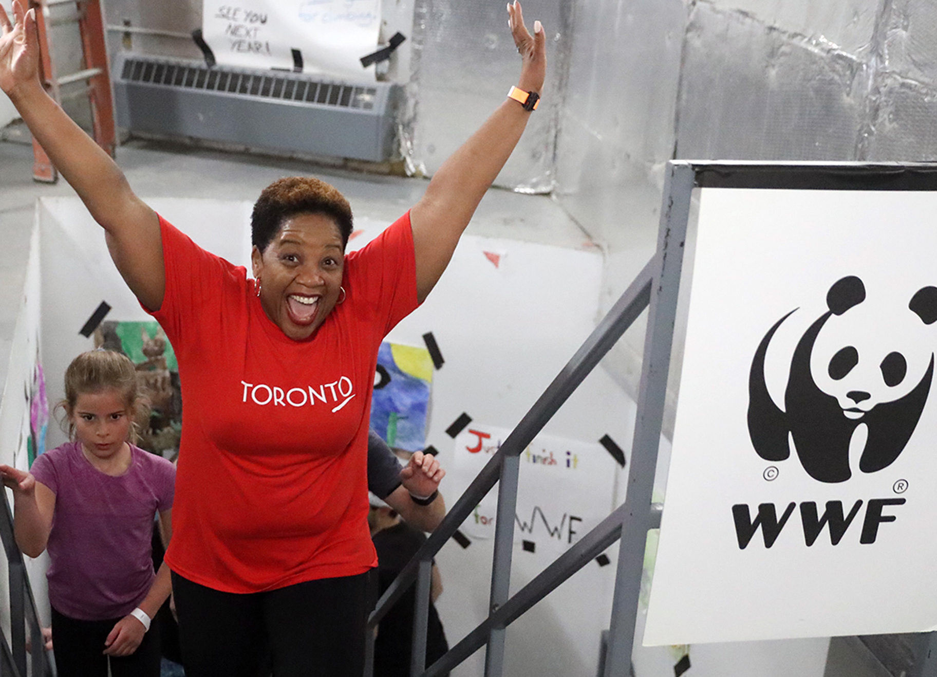 CN Tower Climb participant reaches the top