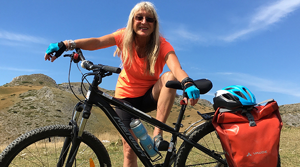 Dee Simpson on her bike