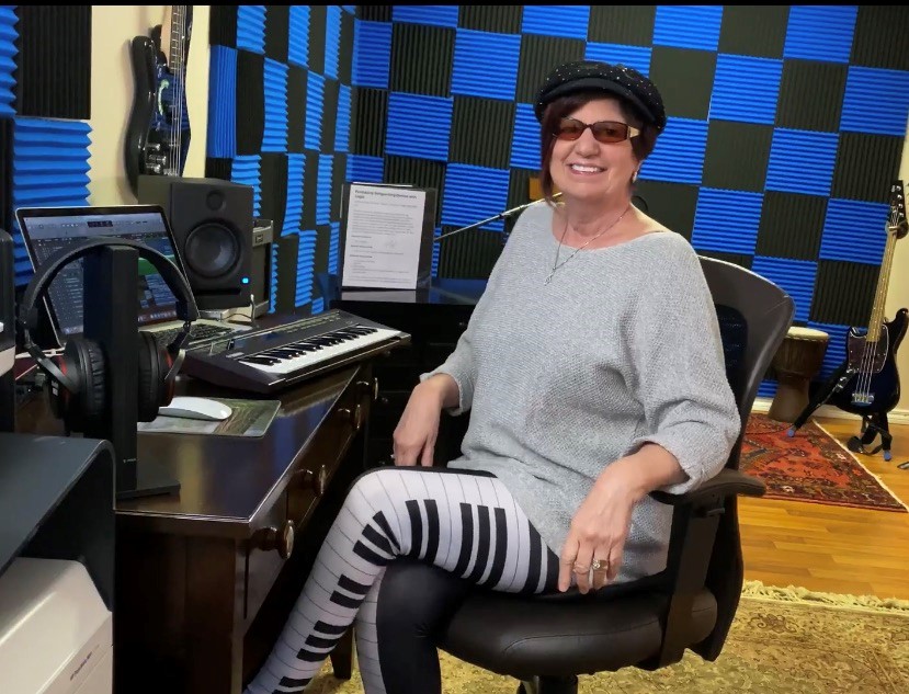 Gail Taylor in the recording studio