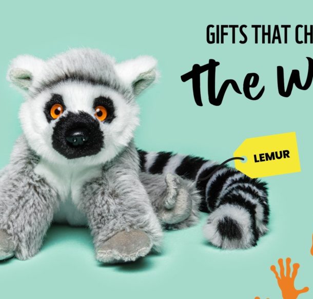 Lemur plush with tagline Gifts that Change the World