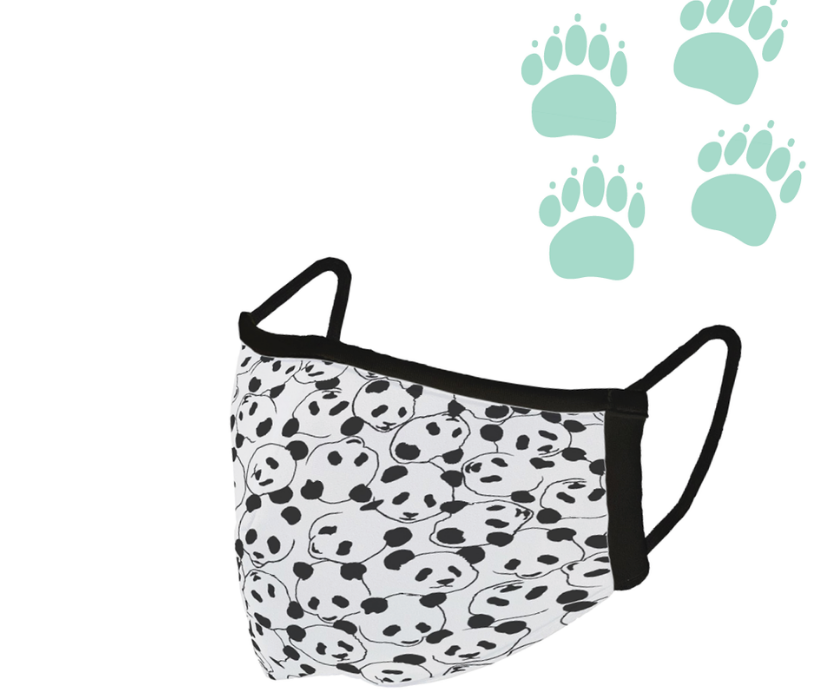 Eco-friendly reusable cloth face mask for adults and kids with WWF panda print