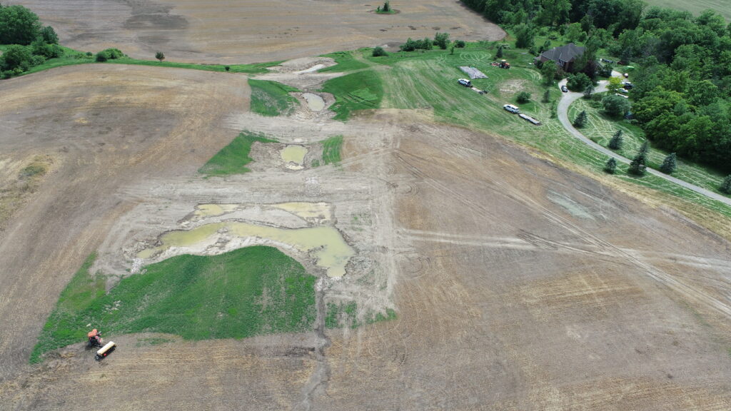 A new wetland on a field in Lambton County, Ont.